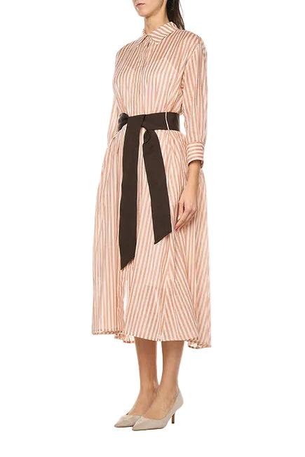 Musselin Blusenkleid mit Streifen