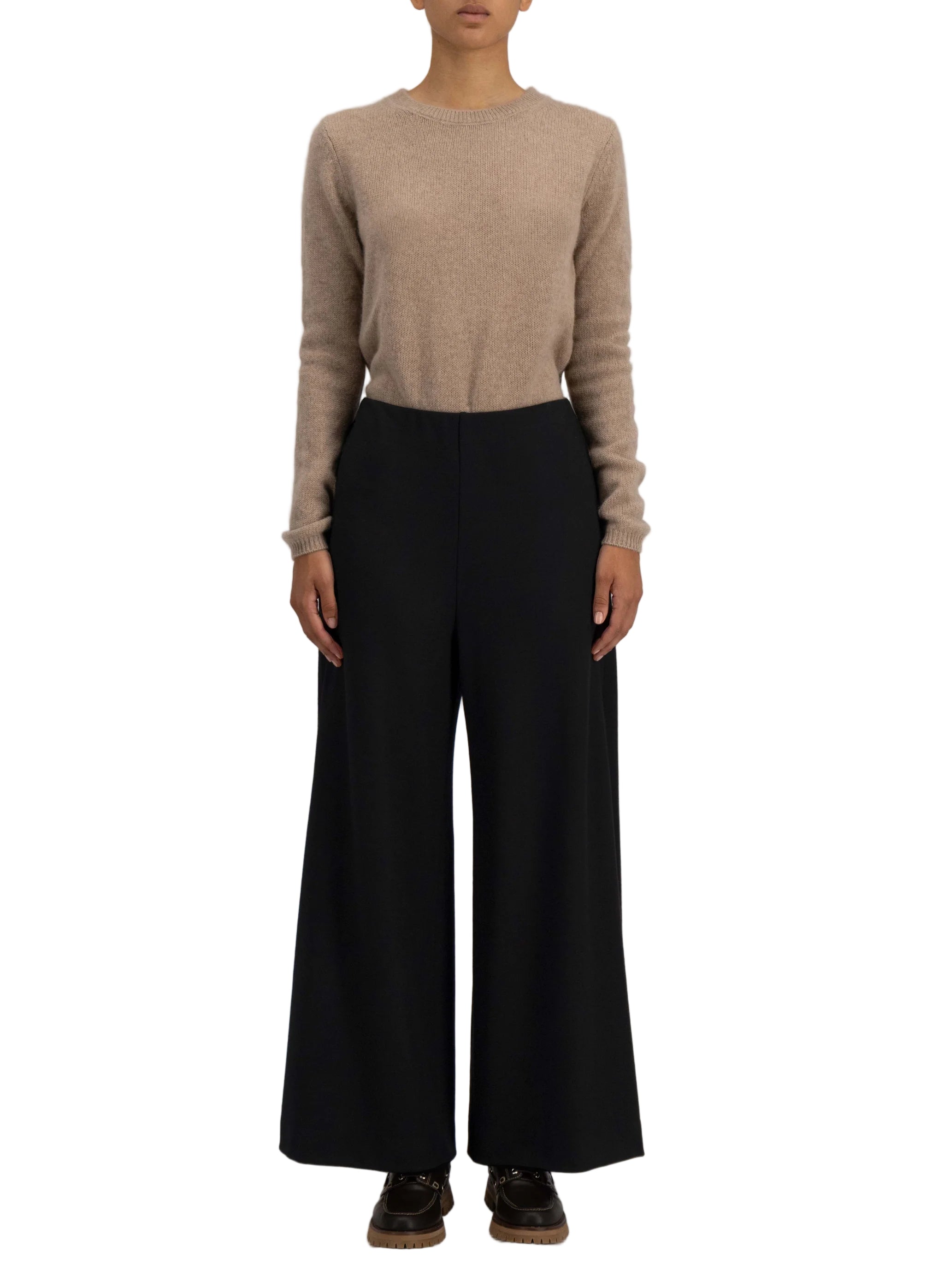 Wide Leg Cropped Trousers Superfine Merino