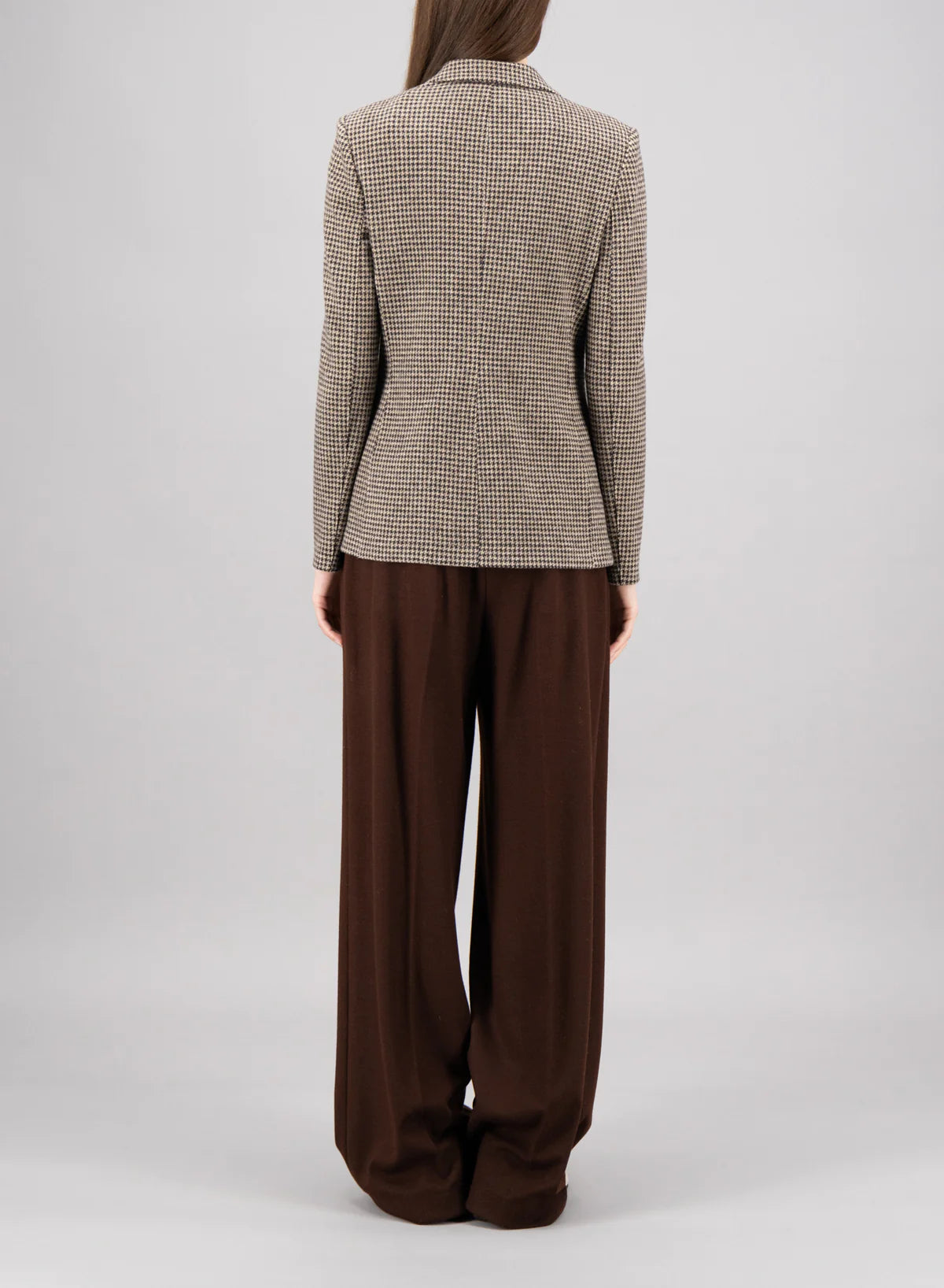 Blazer with Shoulder Pads Moleskin Houndstooth