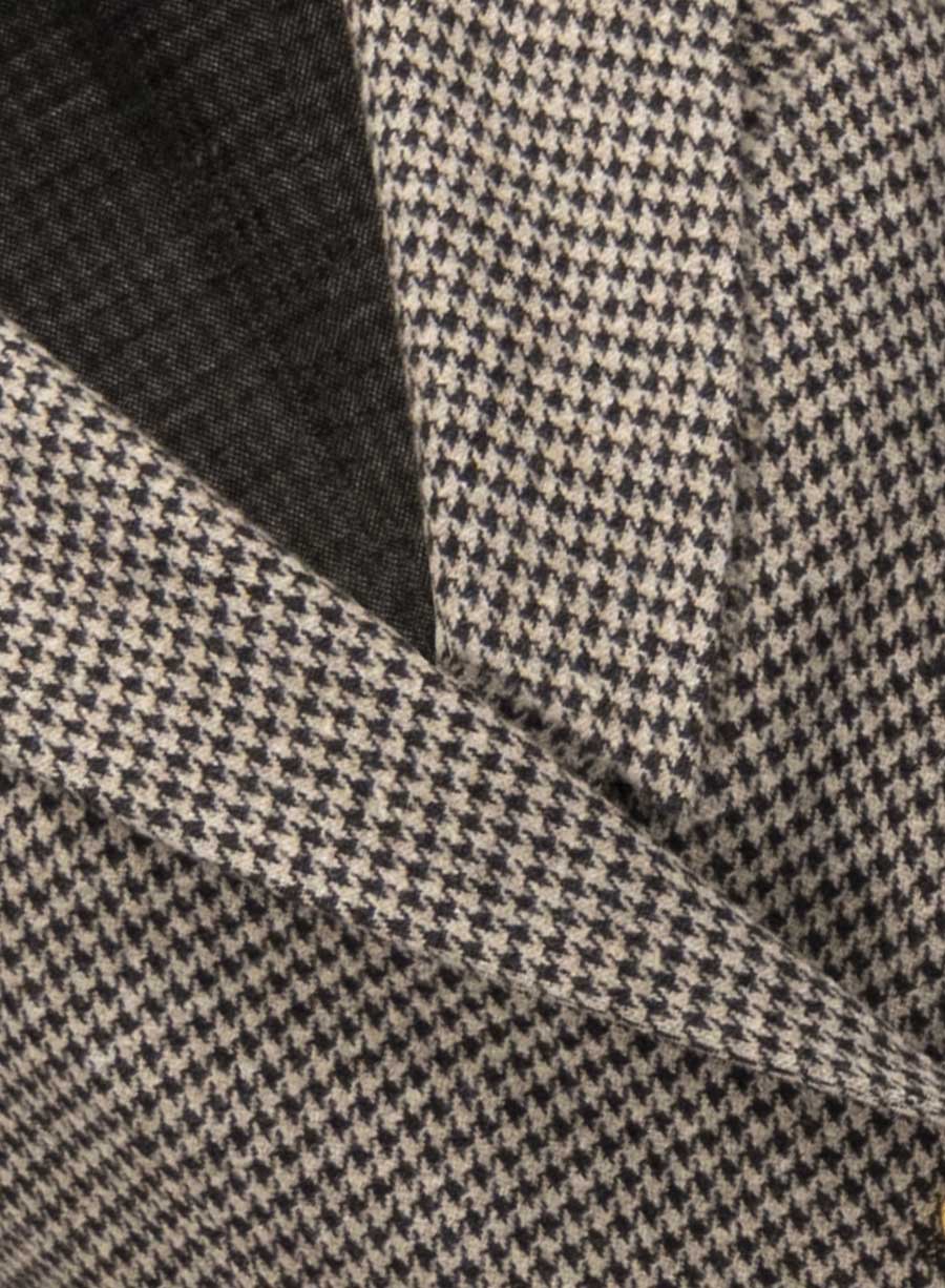 Blazer with Shoulder Pads Moleskin Houndstooth