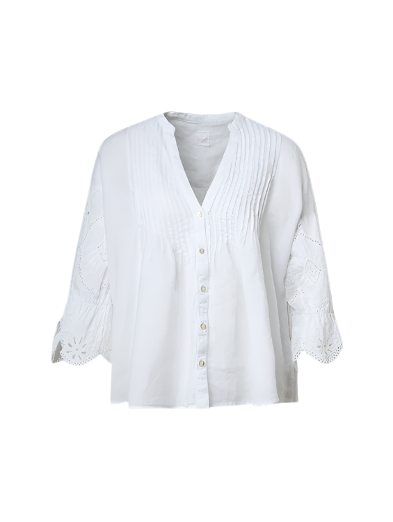Leinenbluse mit Lochmuster