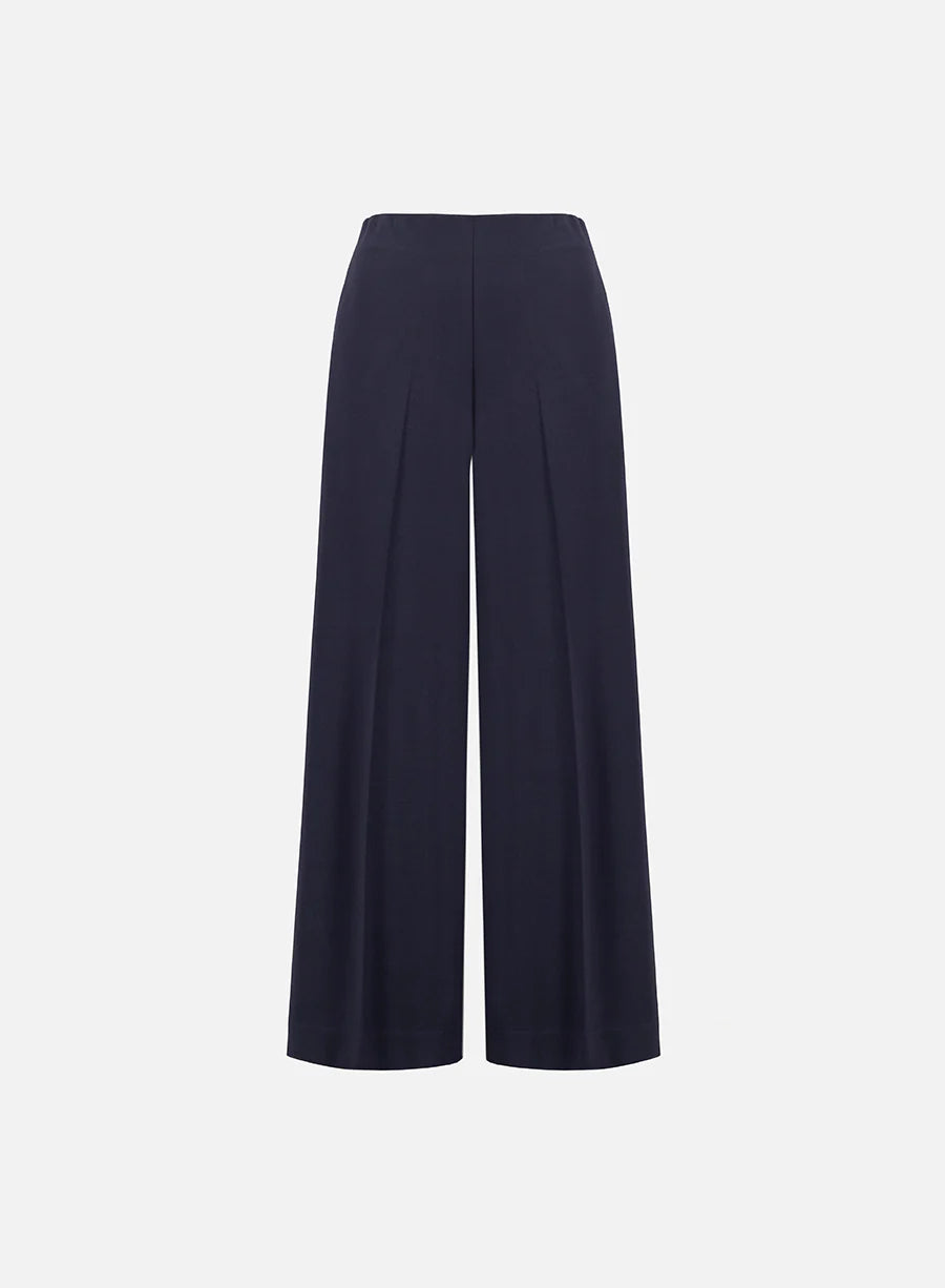 Flared Trousers Crepe Viscose