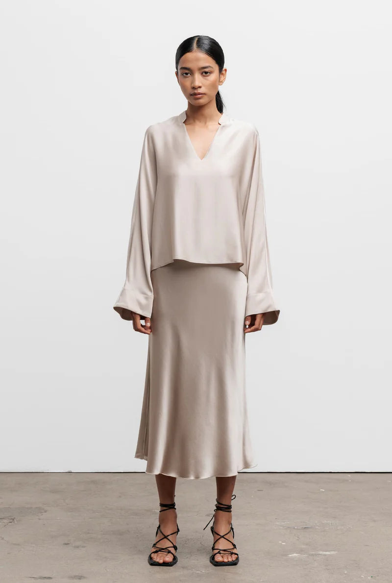 Hana Silk Satin Skirt