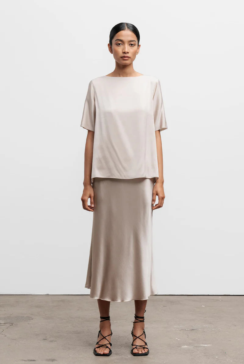 Hana Silk Satin Skirt