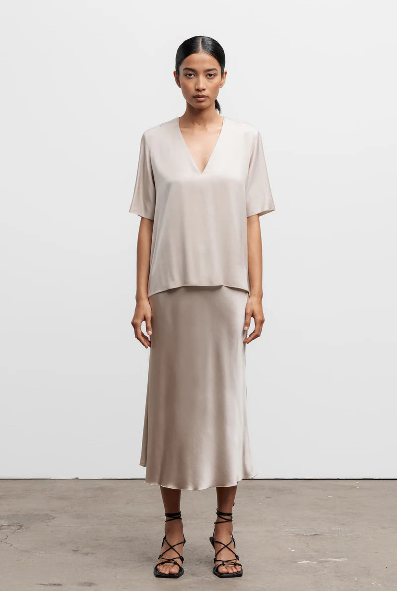 Hana Silk Satin Skirt