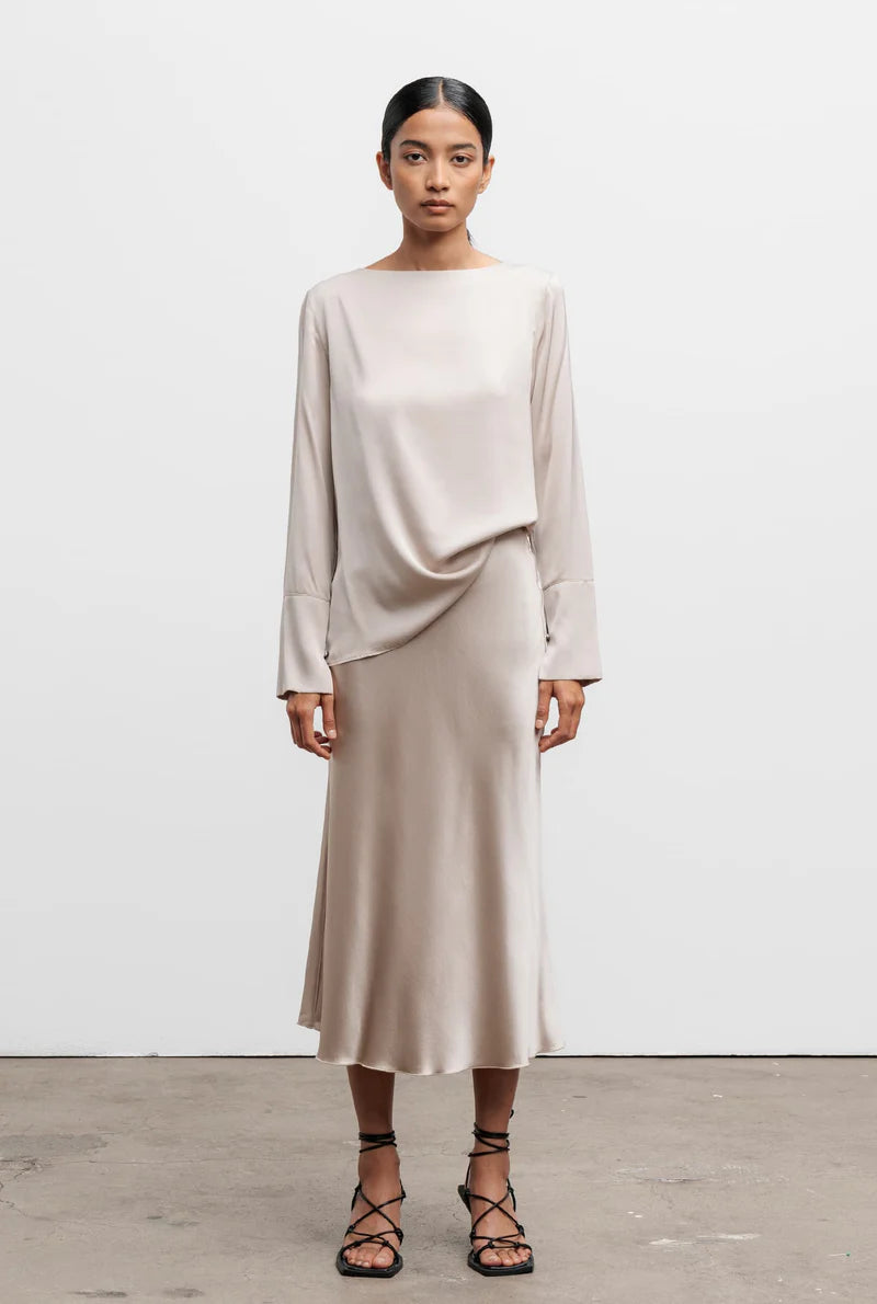 Hana Silk Satin Skirt