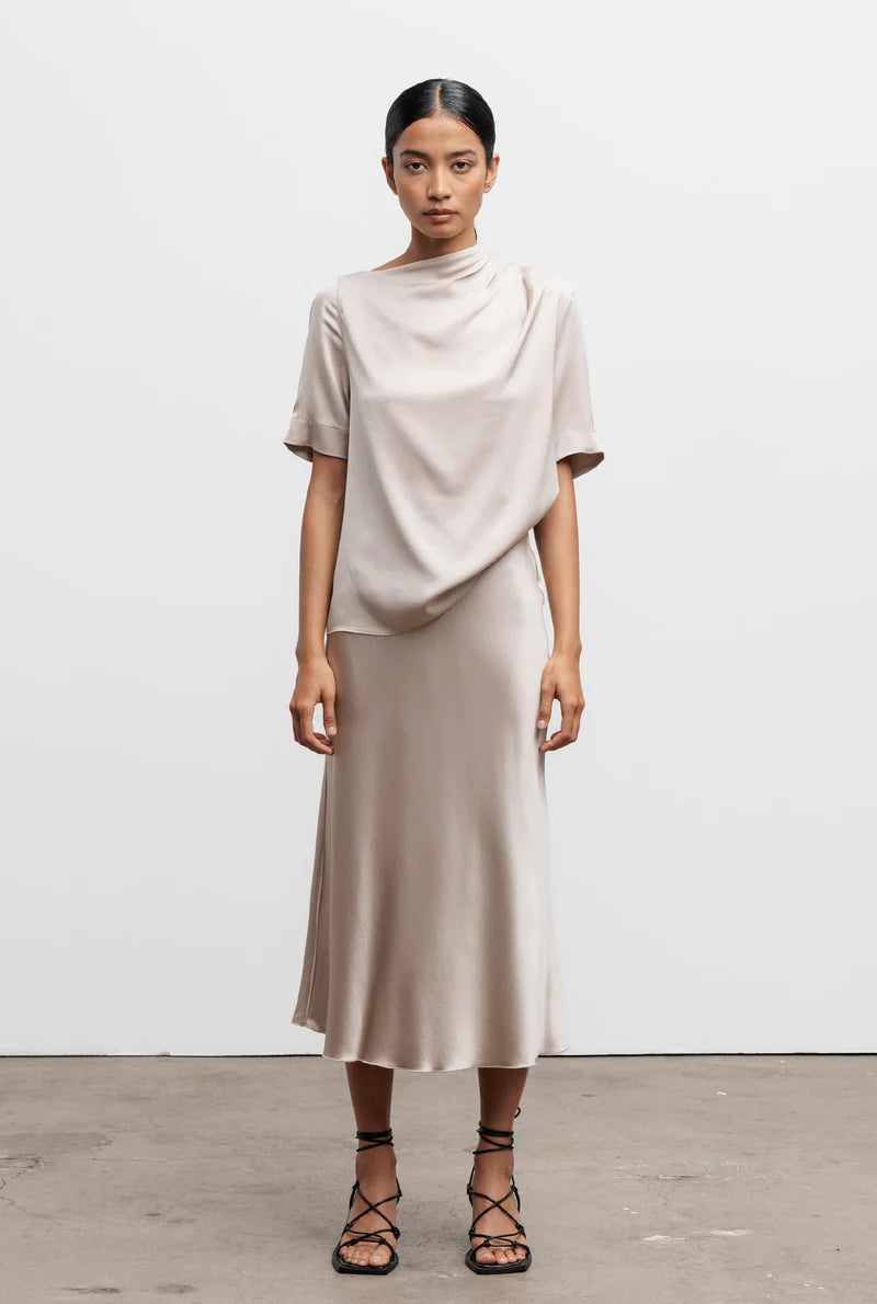 Hana Silk Satin Skirt