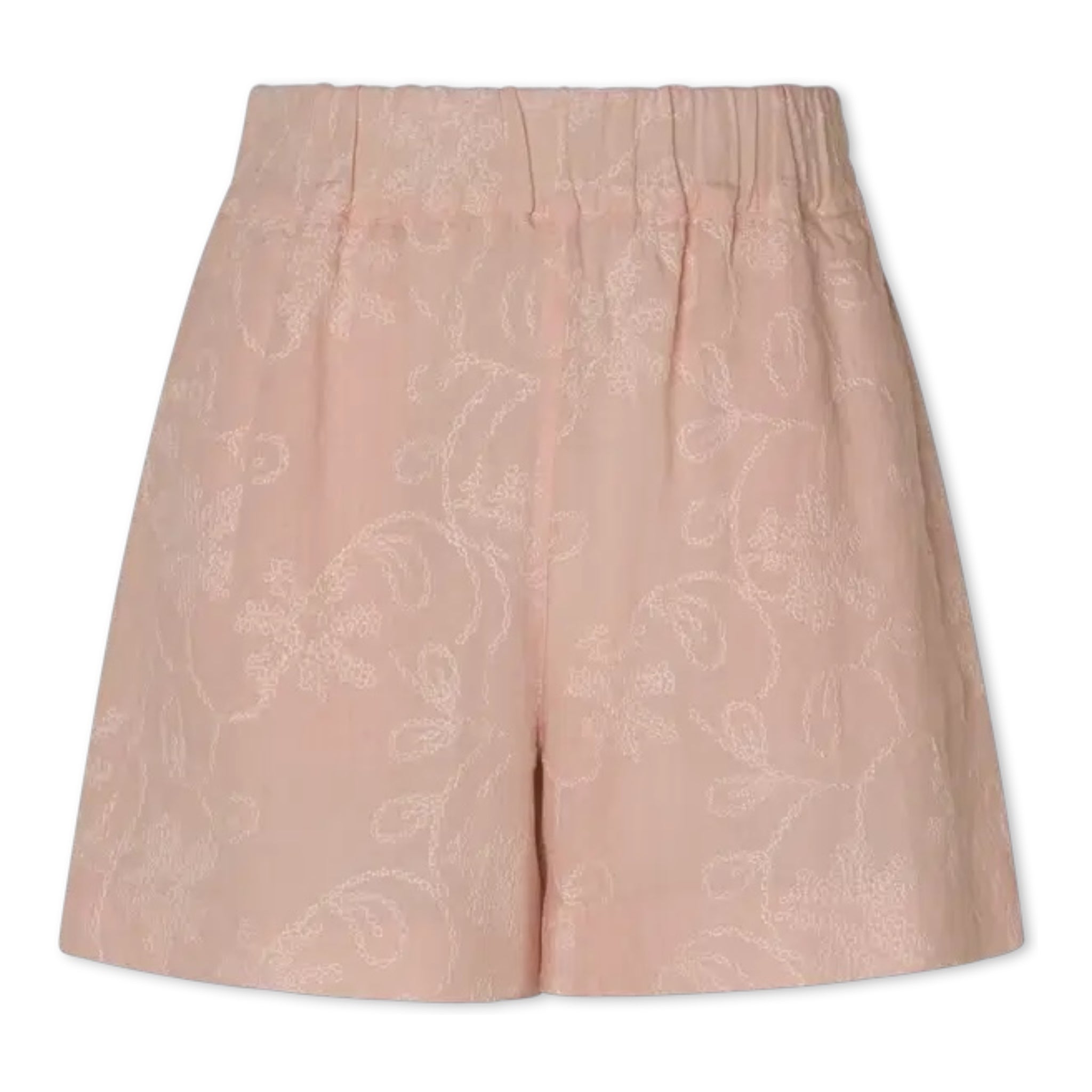 Leinenshorts mit Stickerei