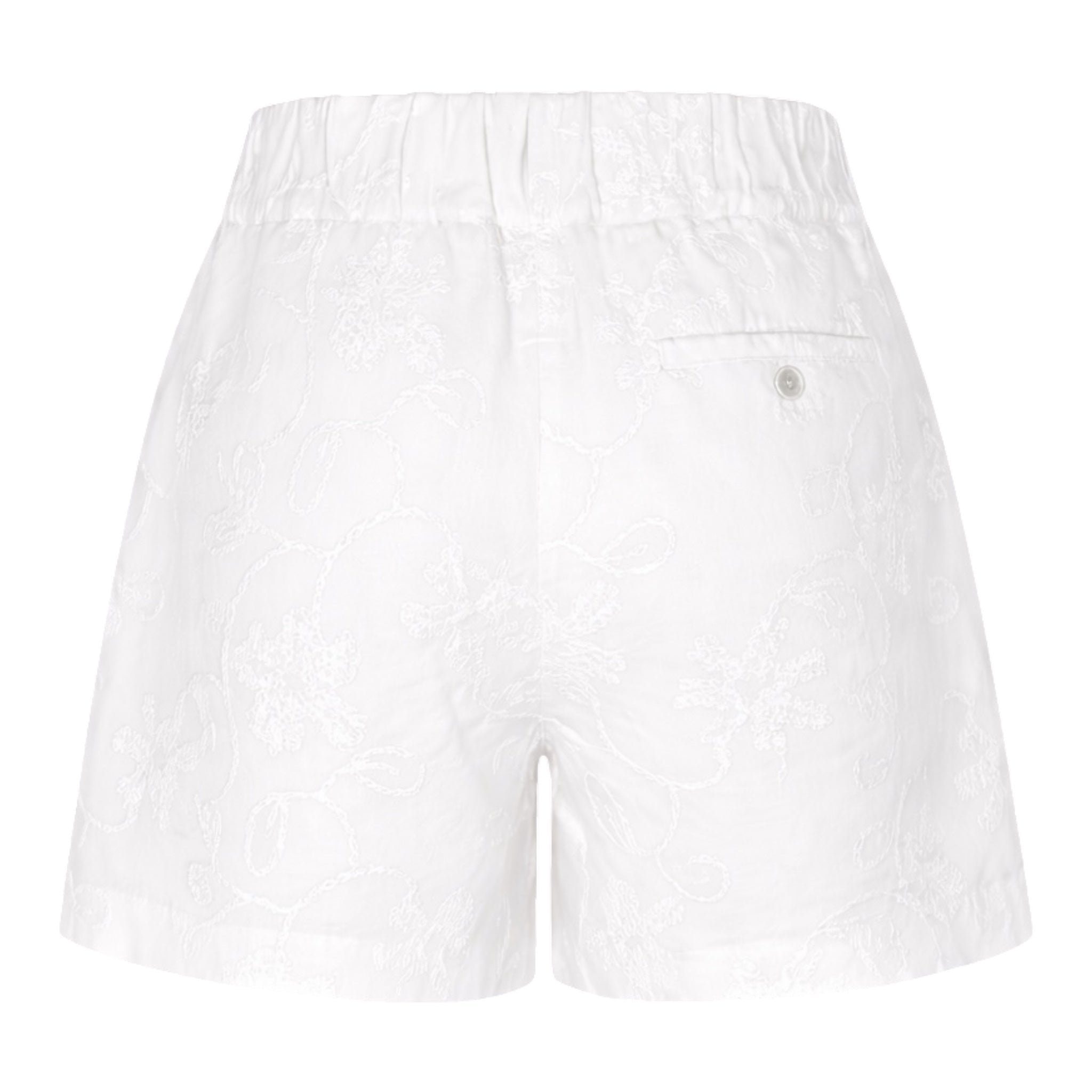 Leinenshorts mit Stickerei