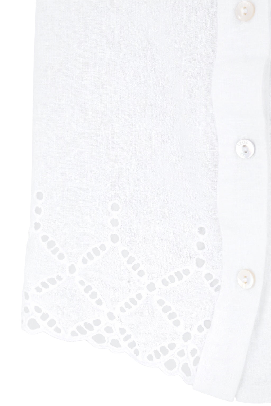 Ärmellose Leinenbluse mit Lochmuster