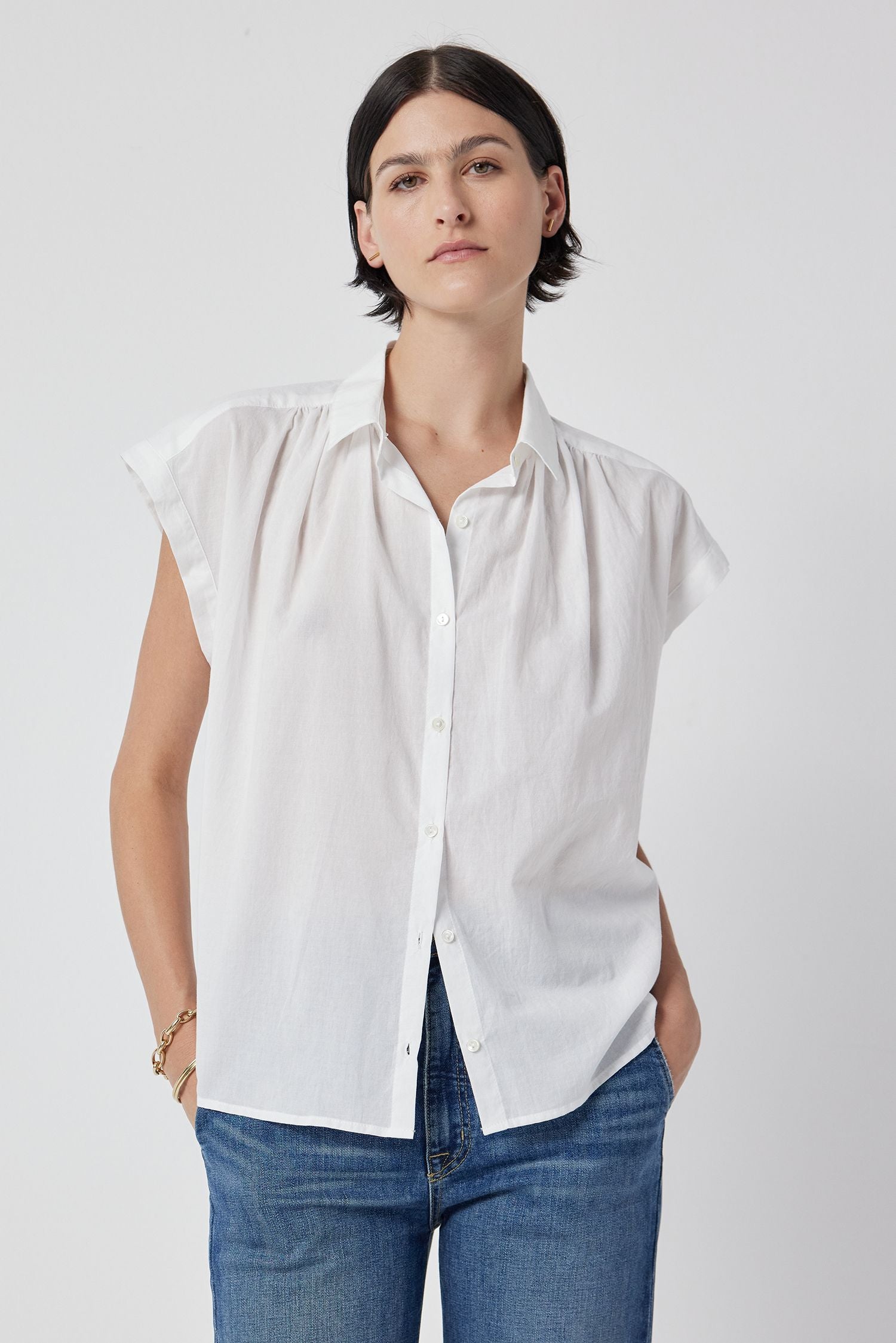 Velvet by Graham & Spencer Palisade Leinenbluse in White Blusen La