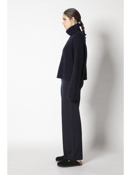Cashmere Fluffy Rib Rollkragenpullover