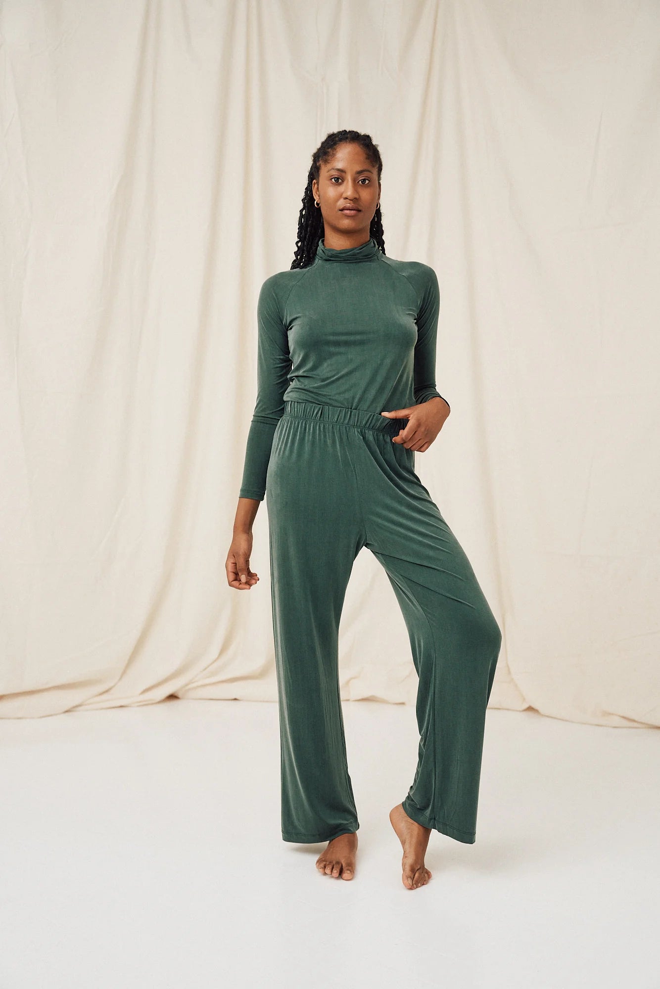 Cupro High Waist Pants