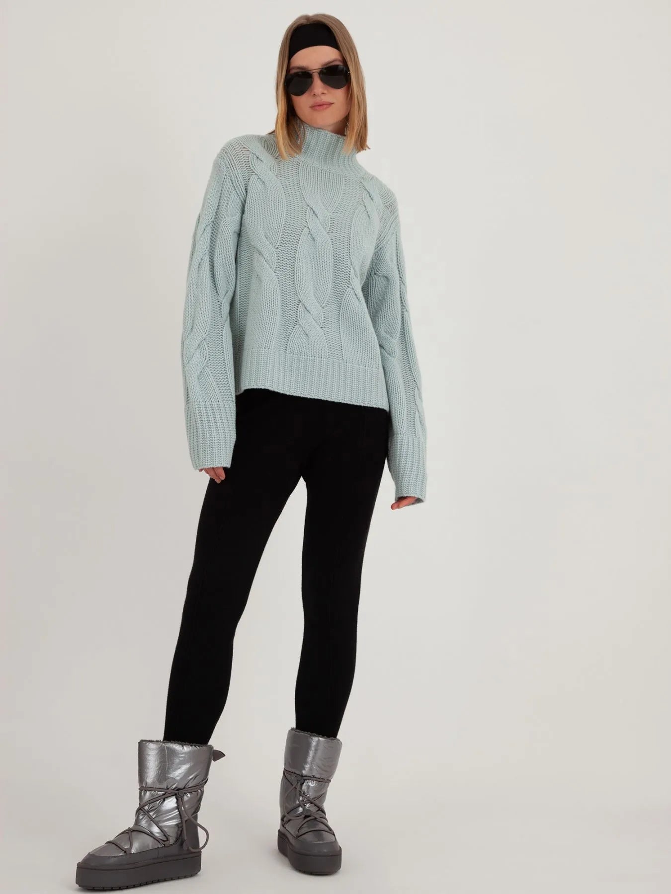 Cashmere Pullover Highneck mit Zopfmuster