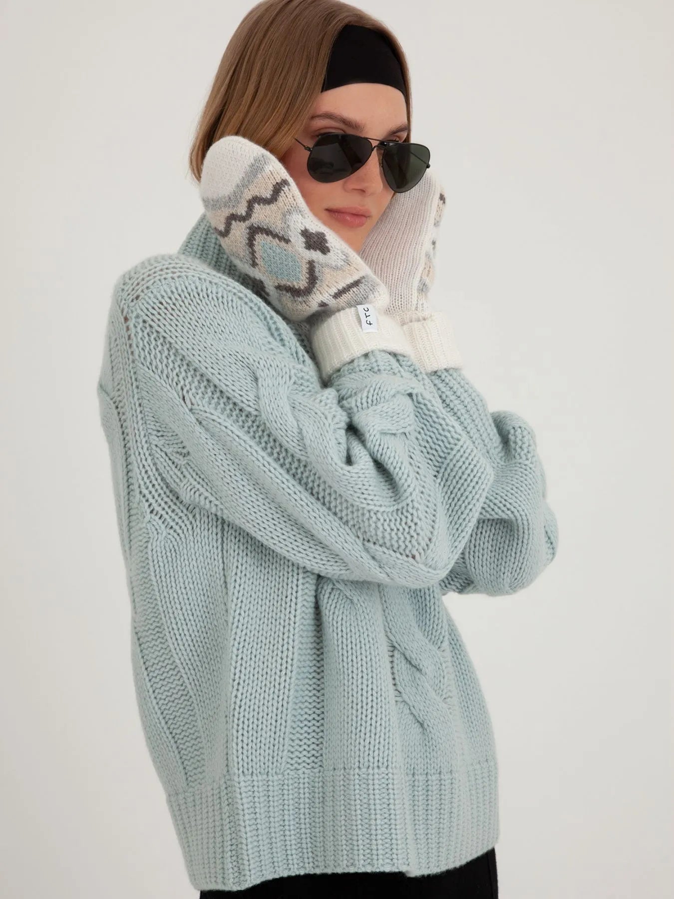 Cashmere Pullover Highneck mit Zopfmuster