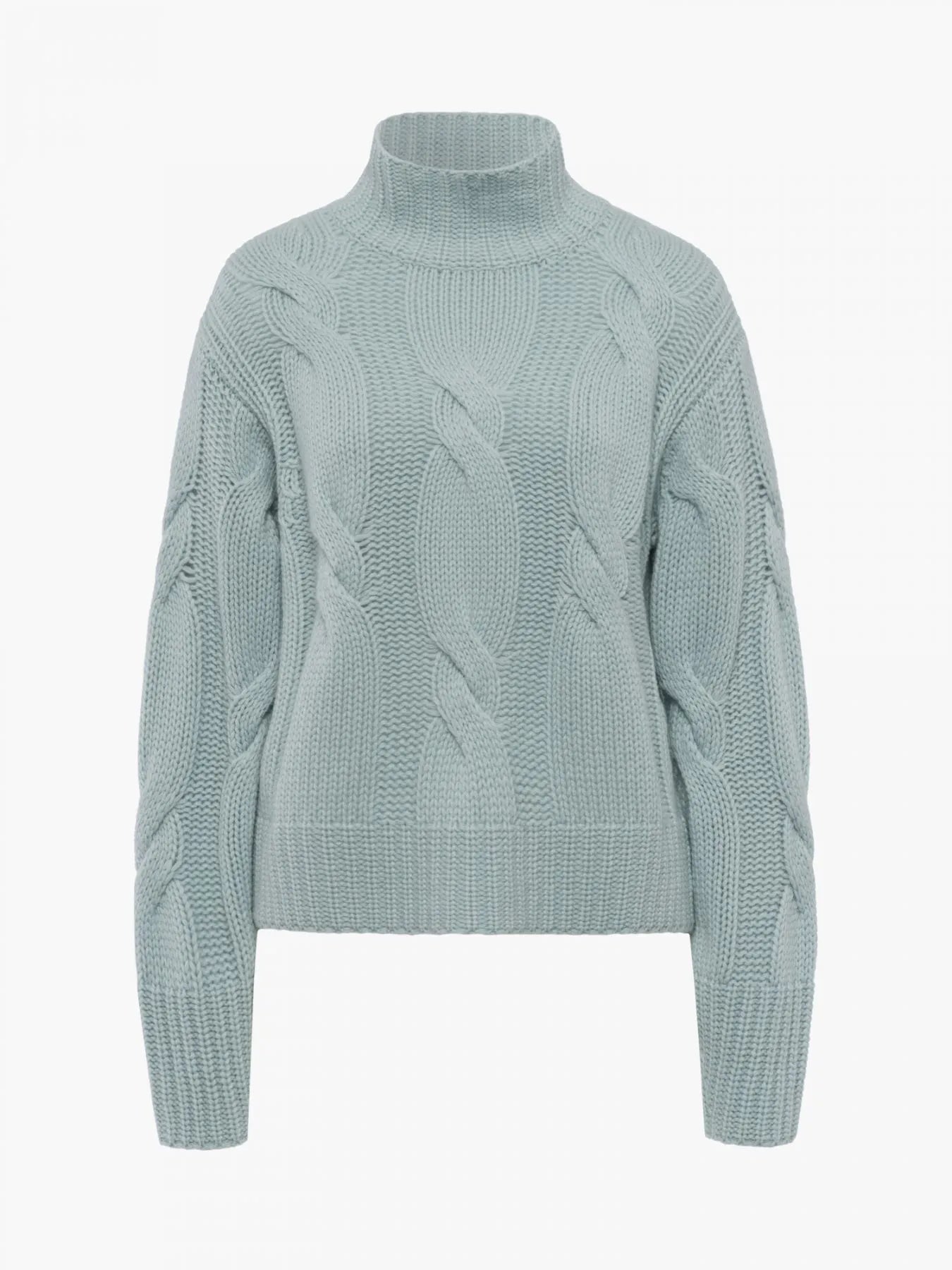 Cashmere Pullover Highneck mit Zopfmuster