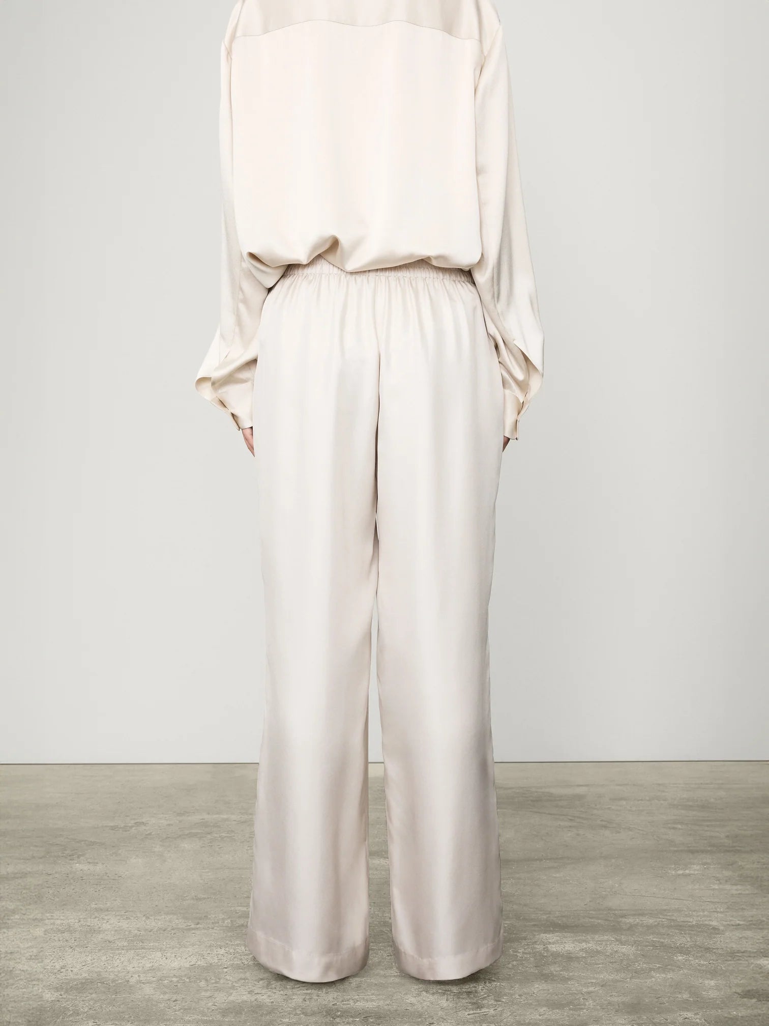 Wide Leg Silk Trousers
