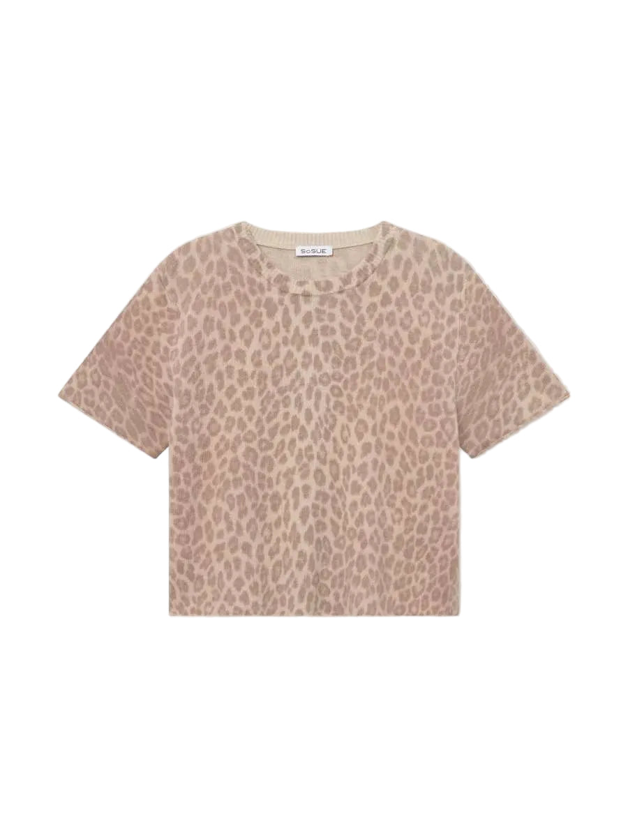 Kurzarmpullover Leo Print