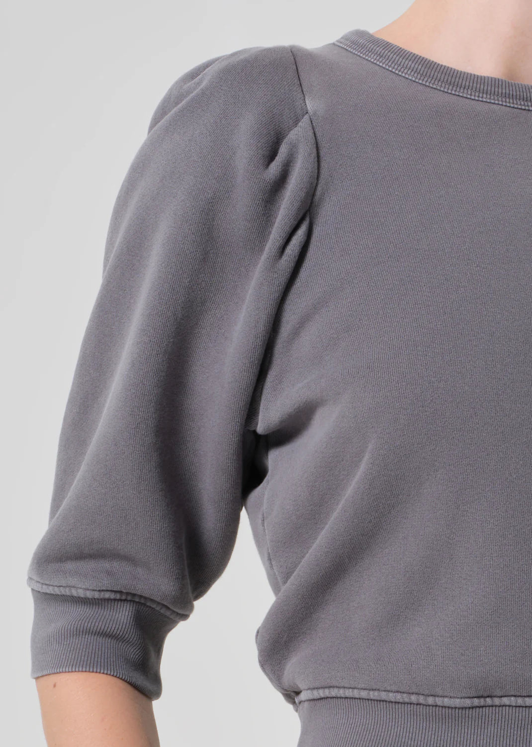 Pleated Short Sleeve Crew