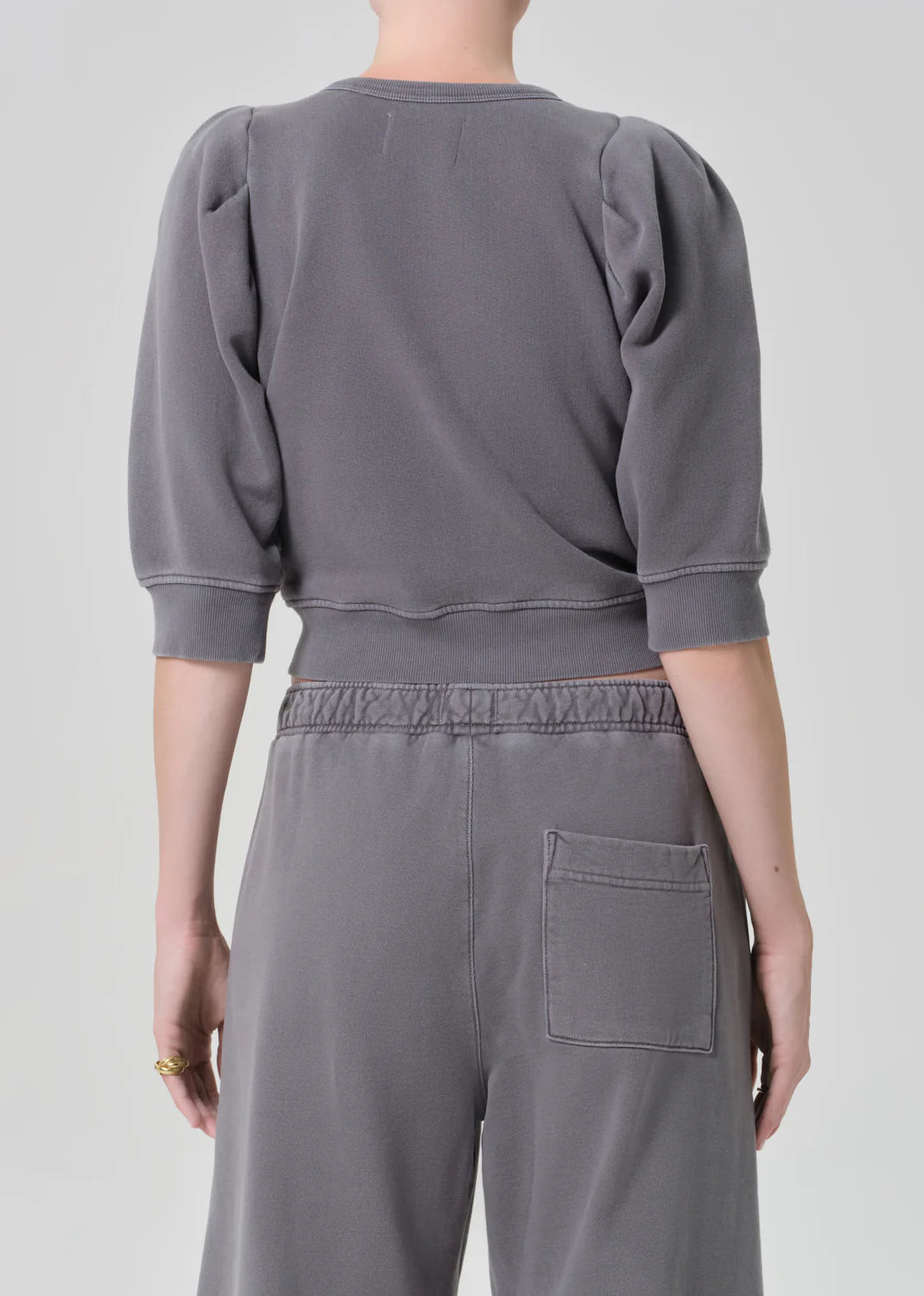Pleated Short Sleeve Crew