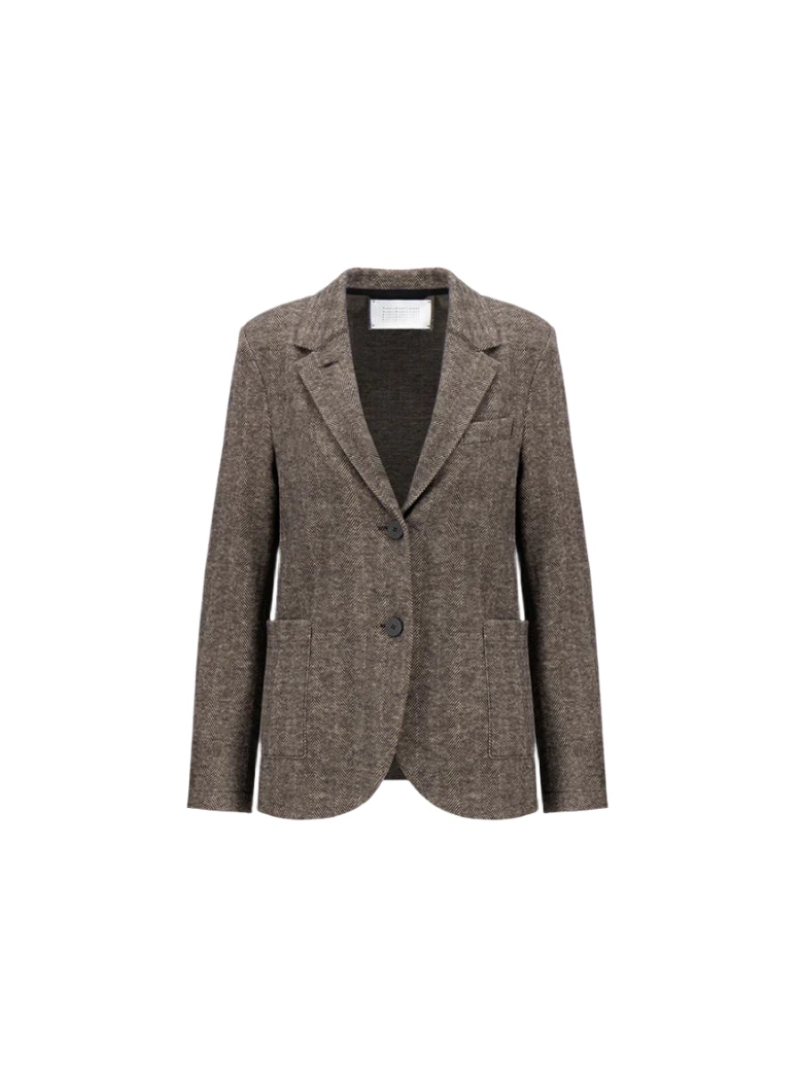 Stand Up Collar Blazer Patterned Moleskin