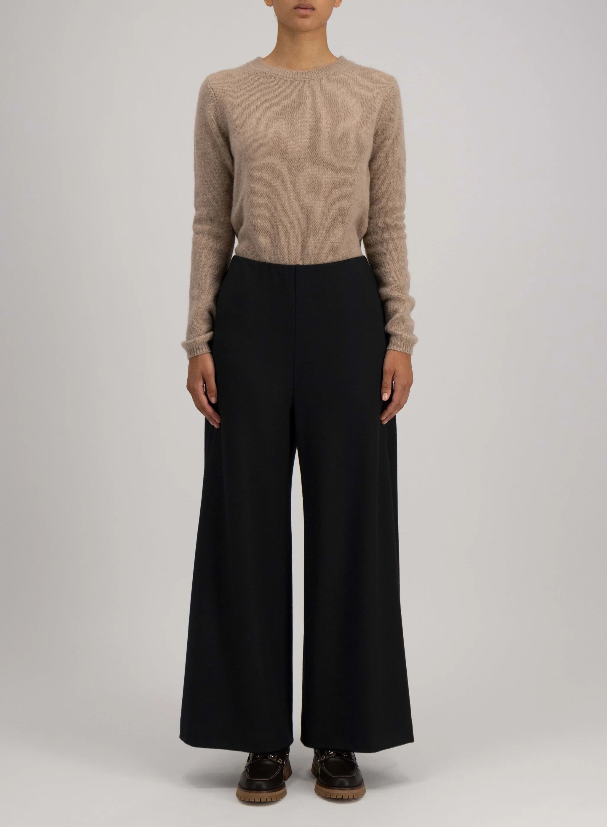 Wide Leg Cropped Trousers Superfine Merino