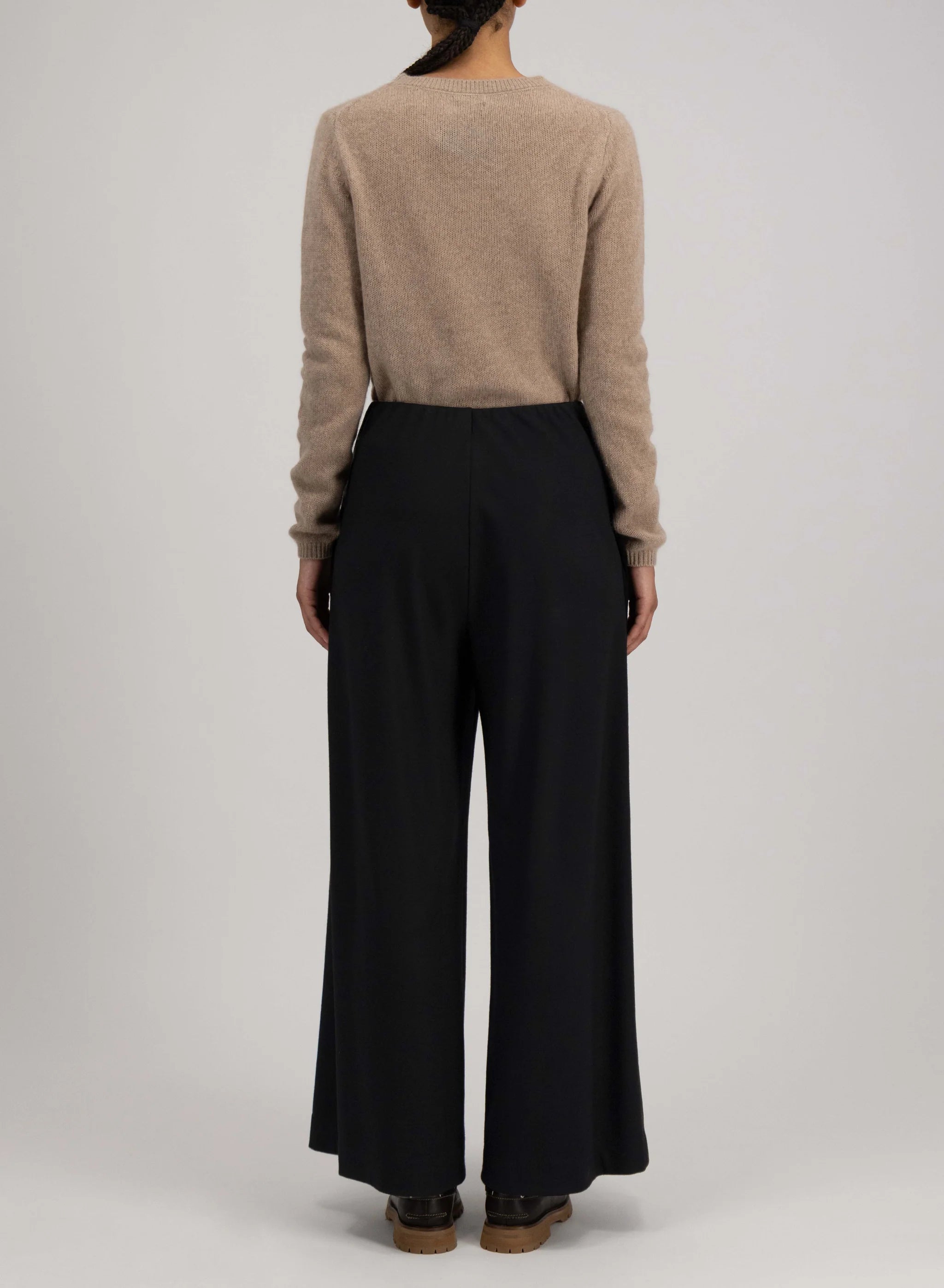 Wide Leg Cropped Trousers Superfine Merino