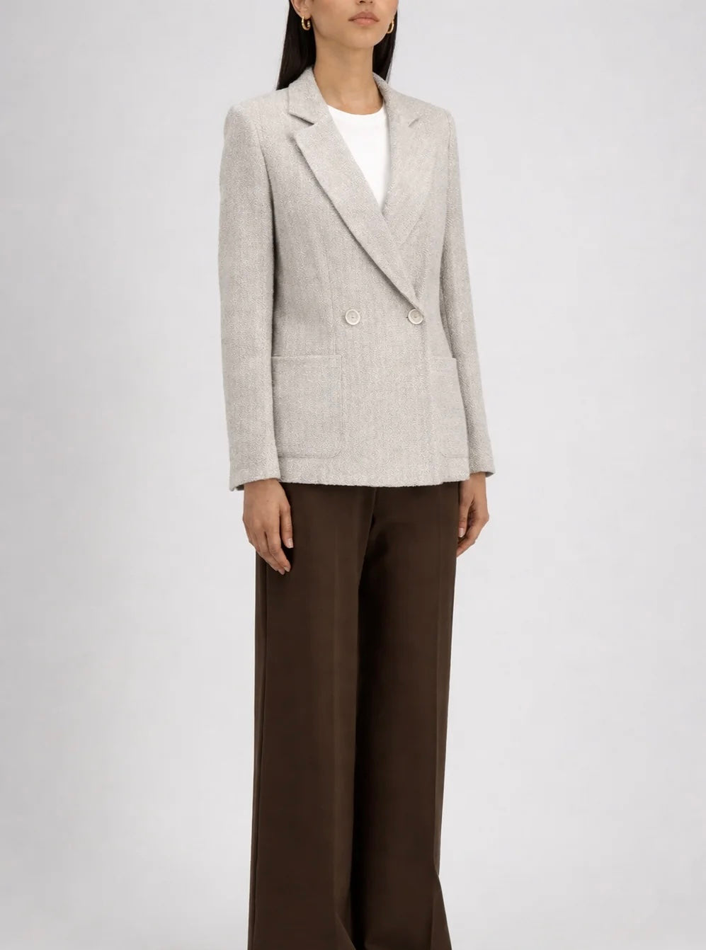 D.B. Blazer with Shoulder Pads Bicolour Frisé