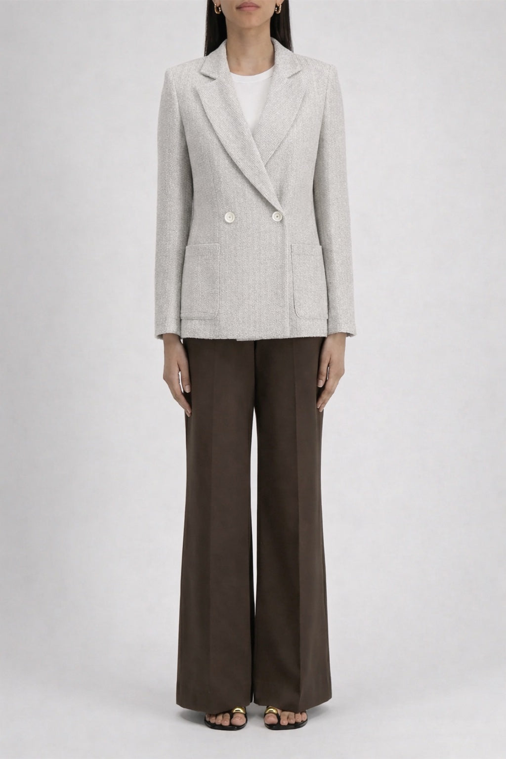 D.B. Blazer with Shoulder Pads Bicolour Frisé