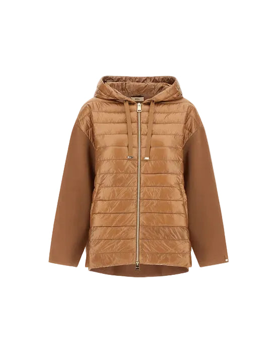 Leichte Daunenjacke Strickärmel