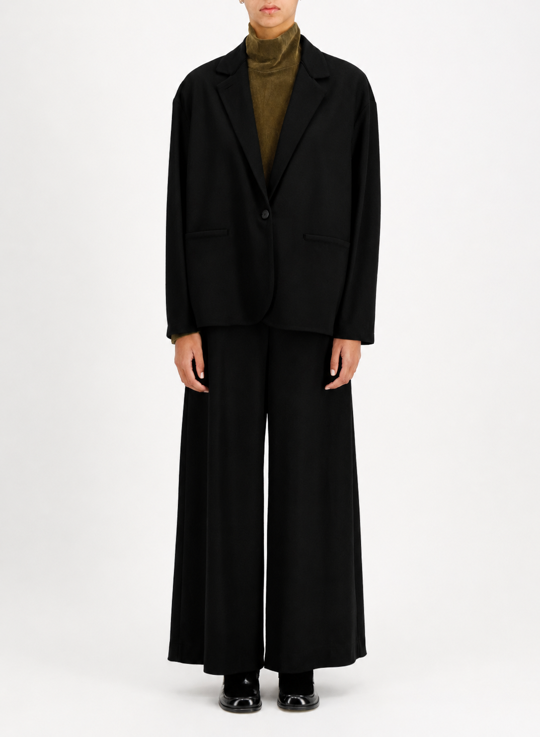 Dropped Shoulder Blazer in Superfine Merino