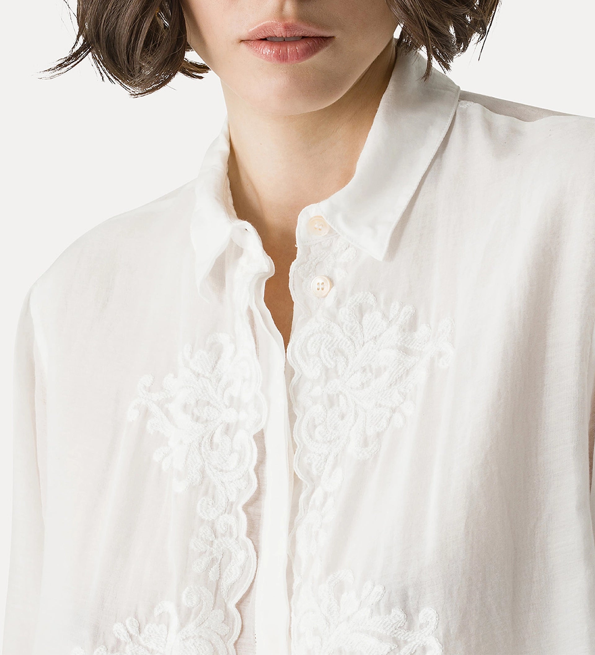 Embroidered Voile Shirt