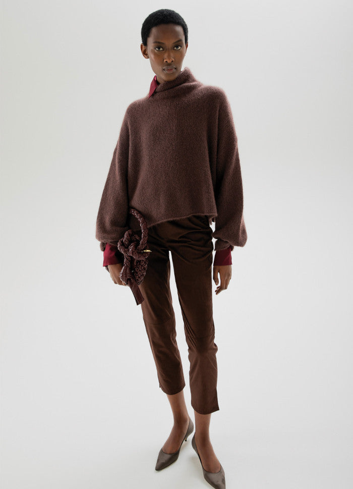 Pullover mit Stehkragen lockerer Strick