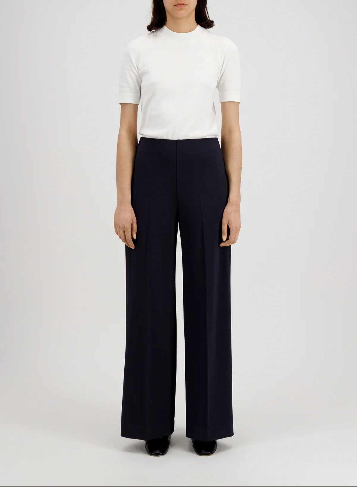 Flared Trousers Crepe Viscose