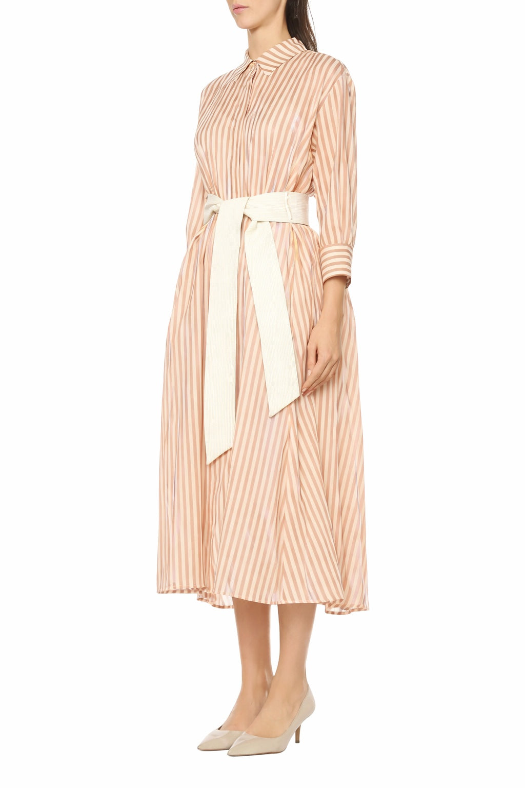 Musselin Blusenkleid mit Streifen