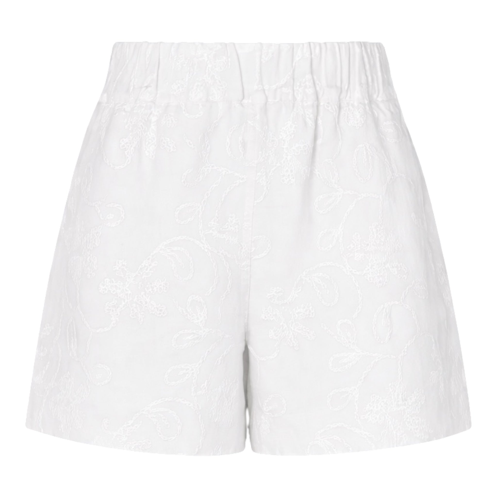 Leinenshorts mit Stickerei