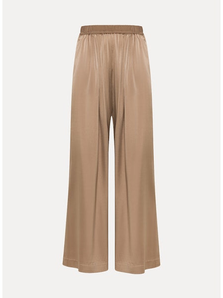 Stretch Silk Satin Loose Pants