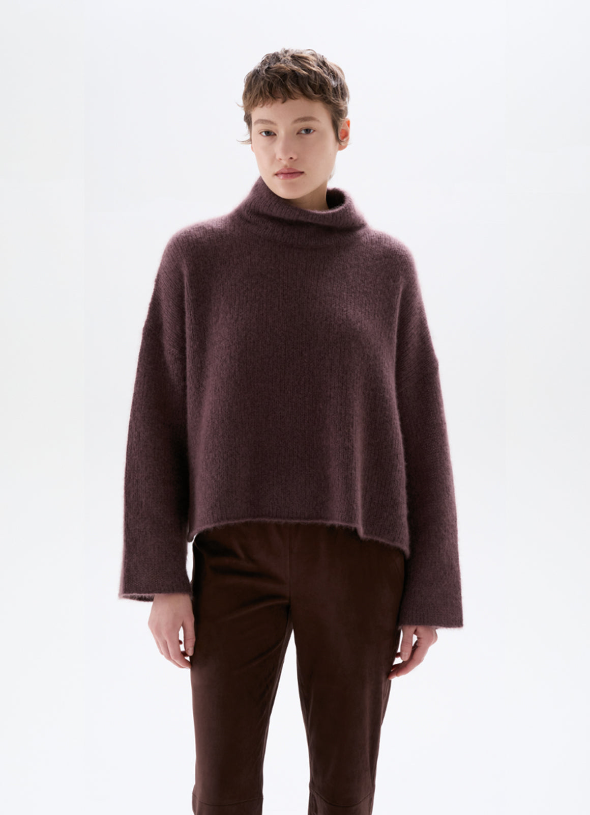 Pullover mit Stehkragen lockerer Strick