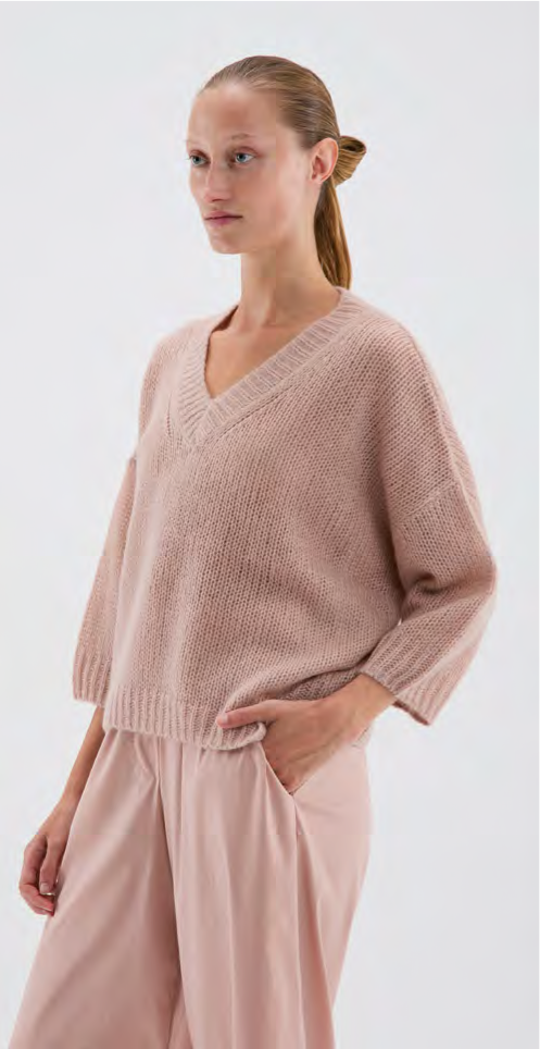 V-Neck Pullover Flauschig